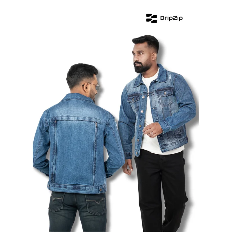 Blue  Denim Jacket - Solid